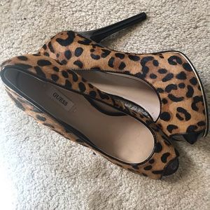 Guess Pony haired Leopard high heels